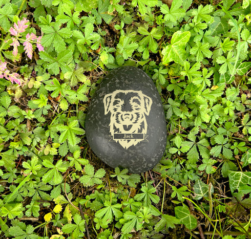 Engraved Border Terrier Pebble